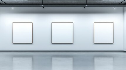 Blank canvases in modern gallery