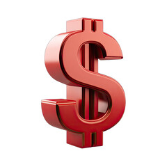 Red 3D dollar sign
