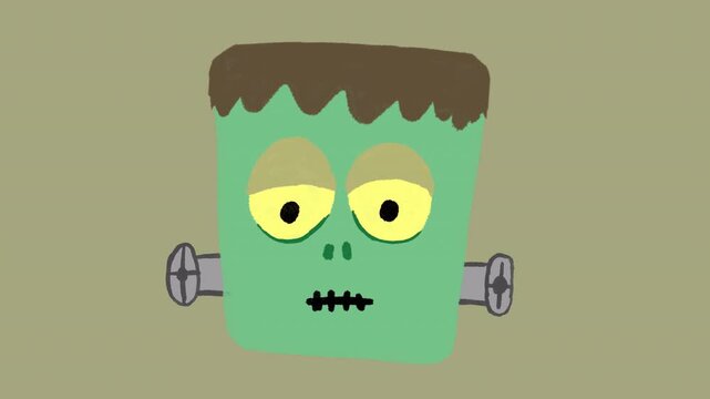 Hand-Drawn Halloween Element Frankenstein On Alpha