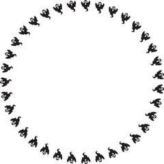 Obraz premium Spooky Halloween Frame with Ghosts – Festive Border Design for Invitations and Decorations