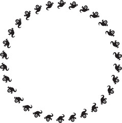 Naklejka premium Spooky Halloween Frame with Ghosts – Festive Border Design for Invitations and Decorations