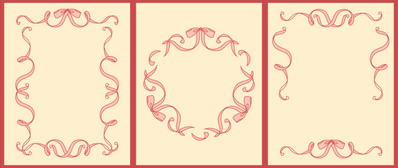 Luxurious baroque-inspired invitation card with swirling ribbons and rococo details. Elegant pink and cream design, perfect for weddings, anniversaries, or formal events.