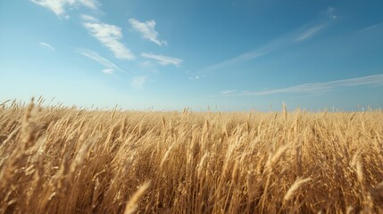 wheat field and blue sky