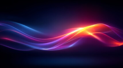Colorful wave of light is displayed on a dark background. The colors are vibrant and the wave appears to be moving