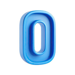 Light blue, rounded, number zero