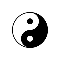 Classic yin yang symbol of balance and harmony for spiritual and philosophical concepts silhouette