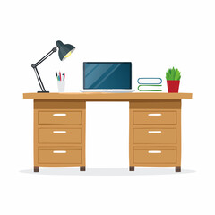 Moderner Schreibtisch aus Holz mit klaren Linien