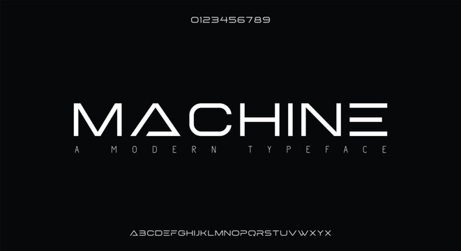 Creative simple modern urban alphabet font. Digital abstract futuristic, logo, music, sport, minimal technology typography. Simple numeric vector illustration


