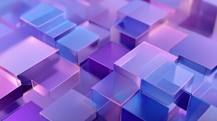 Obraz premium a 3drendered abstract geometric background in shades of purple and blue perfect for advertising technology showcases banners gaming sports cosmetics business or metaverse themes a