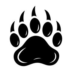 Bear Paw Print Silhouette – Wild Animal Footprint Vector Illustration