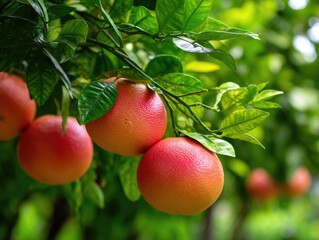 Obraz premium Vibrant oranges growing on a healthy tree