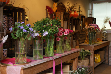 Florist Shop with Fresh Flowers 