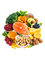 Colorful assortment of healthy foods