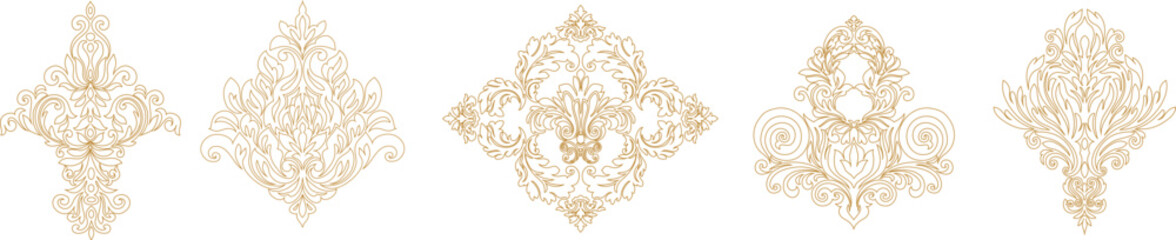 Vintage set of patterns. For wedding invitations, wallpapers, stained glass windows and cards.