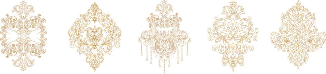Vintage set of patterns. For wedding invitations, wallpapers, stained glass windows and cards.