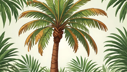 palm tree on white background