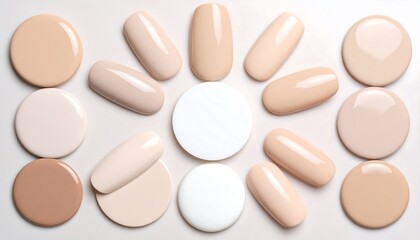 Nail polish swatches in neutral tones