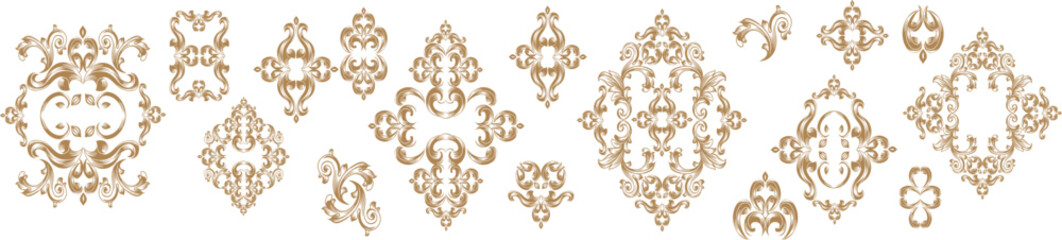 Vintage set of patterns. For wedding invitations, wallpapers, stained glass windows and cards.