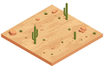 Desert stones and plants mega set elements in flat graphic design. Collection objects of different trees, cactus, palms and rock mountains for wildlife African landscape scenes. Vector illustration. © Golden Sikorka
