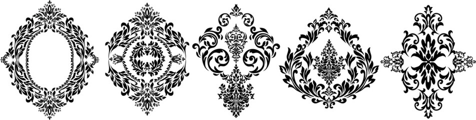 Vintage set of patterns. For wedding invitations, wallpapers, stained glass windows and cards.