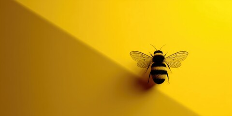 Bee on a yellow background
