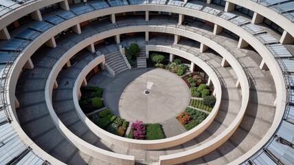 Obraz premium Modern Circular Architectural Structure with Symmetry 