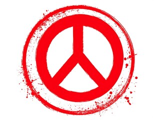 Fototapeta premium Red peace symbol with grunge effect
