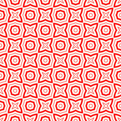 Oval, lozenge, star shapes pattern. Ethnic seamless ornament. Embroidery background. Simple wallpaper. Linear motif. Geometrical backdrop. Digital paper. Web designing. Textile print. Vector abstract.