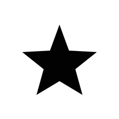 Obraz premium Bold black star icon centered within a white square frame abstract symbol silhouette