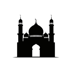 Silhouette of taj mahal monument iconic architecture emblem travel landmark symbol silhouette