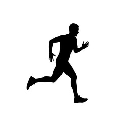 Silhouette of a runner in motion representing speed and athleticism for sports and fitness concepts silhouette