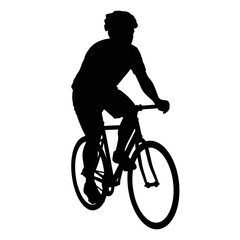 Silhouette of a cyclist riding a bicycle in motion silhouette of a cyclist on a bicycle silhouette