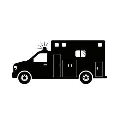 Detailed black silhouette of a commercial van driving forward silhouette