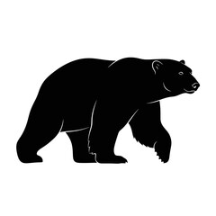Black bear silhouette inside square icon graphic design element for nature and wildlife themes silhouette