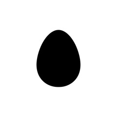Simple black egg symbol inside white square minimalist icon for design and projects silhouette