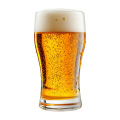 Minimalistic Glass of Beer Isolated on Transparent Background, Refreshing Beer in Simple Glass Clipart, Refreshment Drink Beer Glass Isolated
