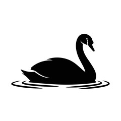 Elegant black swan silhouette majestic bird graceful wildlife nature symbol silhouette