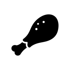 Classic fried chicken leg iconic fast food item graphic element culinary food photography silhouette