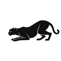 Majestic black panther silhouette prowling symbolizing power and stealth silhouette