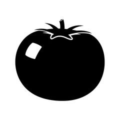 Simple silhouette of a tomato for culinary and design projects silhouette