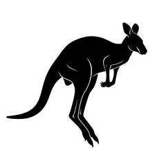 Silhouette of a kangaroo in motion evokes australian wildlife and adventure silhouette
