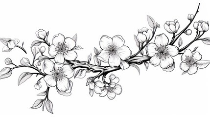 Elegant blooming branch graphic design