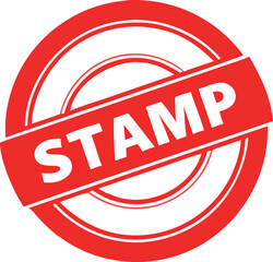 STAMP RED Stamp Text on Circle icon vector