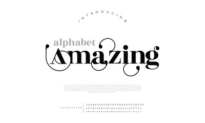 Amazing luxury font alphabet logo. Typography beauty fashion elegant minimalist serif italic fonts decorative wedding vintage blossom logos. vector illustration