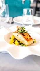 Grilled salmon with a side dish