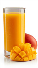 a glass of fresh mango juice. generative ai