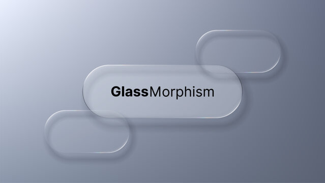 Liquid glass morphism vector design with frosted effect. Modern transparent ui elements, abstract background for digital interface.