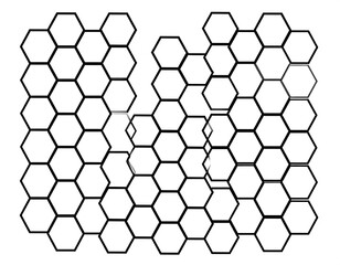 Abstract geometric honeycomb structure composed of seamless repeating pattern