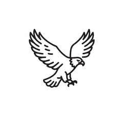 eagle in flight vector icon on white background 