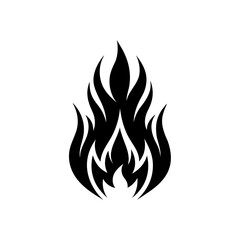 Stylized flame illustration on transparent background silhouette